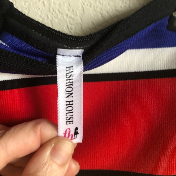 NWOT Striped strapless bodycon 2 piece dress - Picture 8 of 8